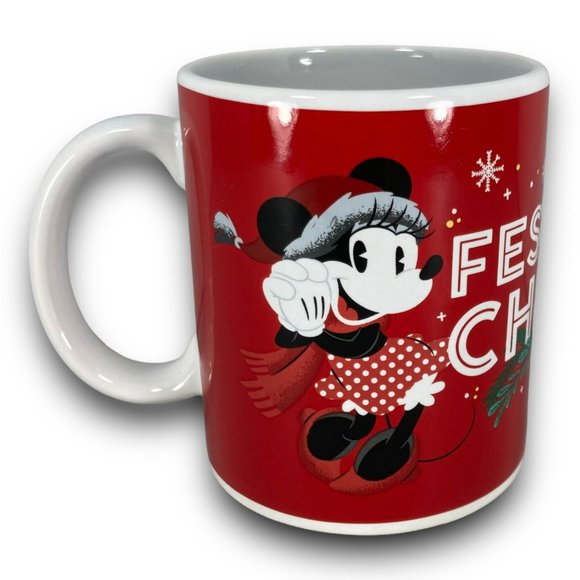 Disney Christmas Mickey Minnie Coffee Mug Cup Festive Cheer 2021 Collectible - Picture 2 of 8
